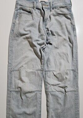 PacSun Baggy Jeans Men's 29x30 Light Wash Straight Leg Distressed Hem Denim.